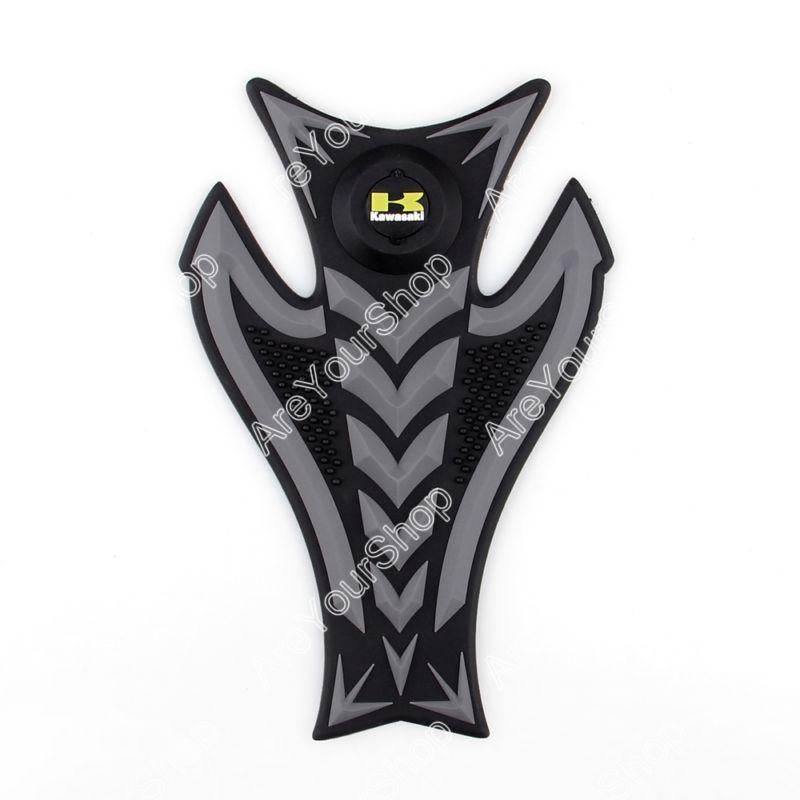 3d rubber tank pad protector gas motorcycle kawasaki zx 6r 10r 14r z750 grey