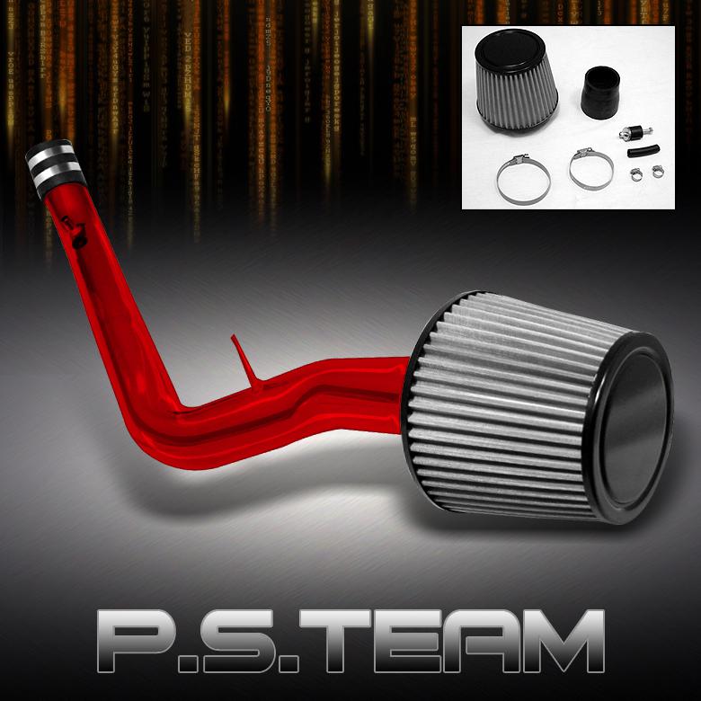 99-00 civic si dohc red aluminum cold air intake+washable mesh cone filter new