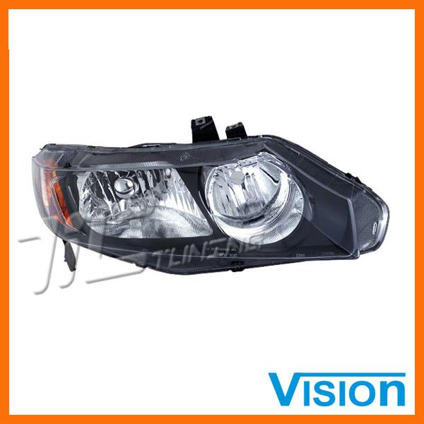 06-08 honda civic 4dr dx dx-g ex gx lx si passenger rh head light lamp w/o bulbs