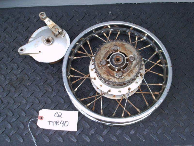 02 yamaha ttr90 ttr 90 rear 12 inch 12"  wheel complete brake drum