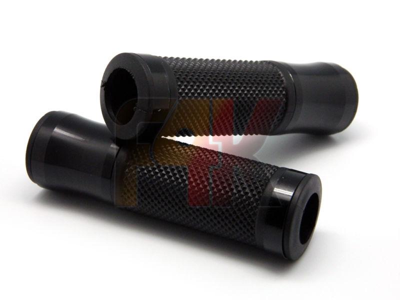 Black motorcycle dirt bike aluminum 7/8" 22mm handlebar gel rubber hand grips