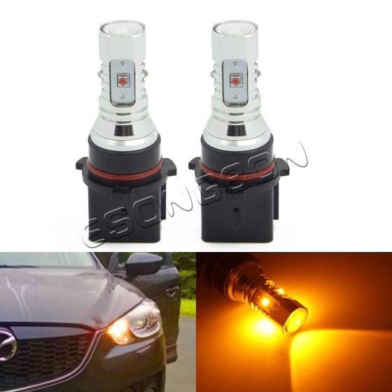 2x yellow/amber 5pcs cree xb-d high power p13w led bulbs for mazda cx-5 drl