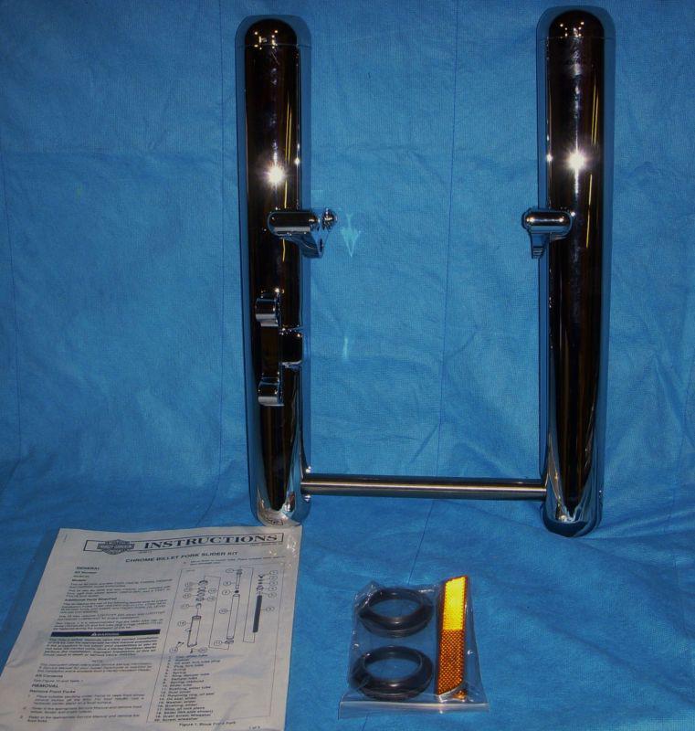 New genuine harley davidson billet chrome lower front fork slider kit #46280-03