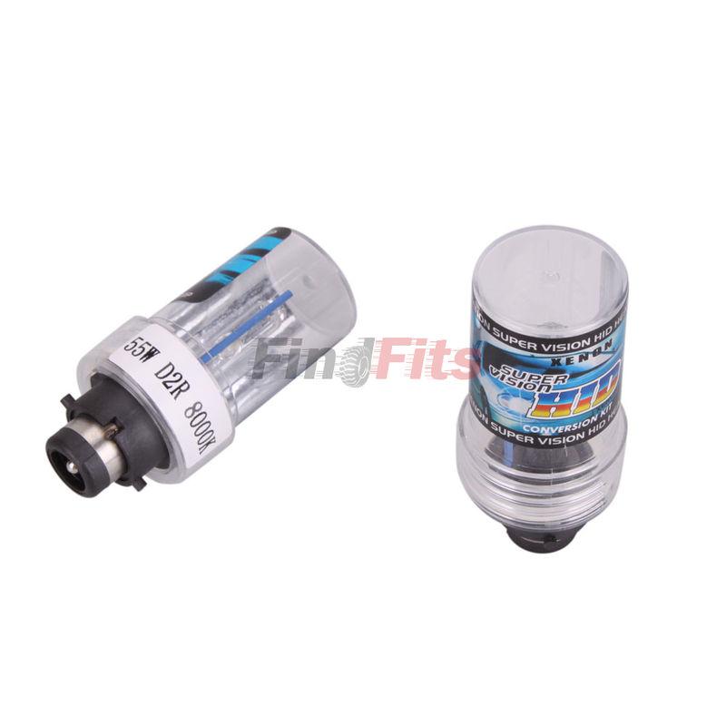 2x hid xenon light d2r 8000k 55w bulbs white/blue color