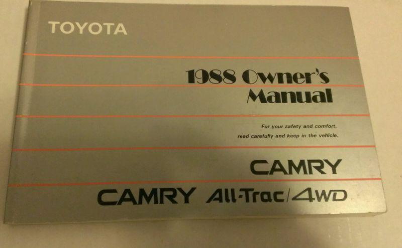 1988 toyota camry owners manual all-trac 4wd