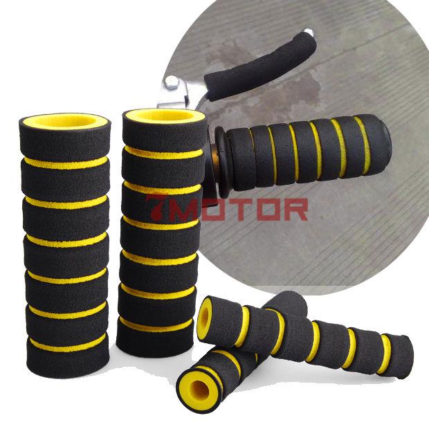 2 pair yellow sponge foam soft handlebar grips hand brake fit motorcycle bike