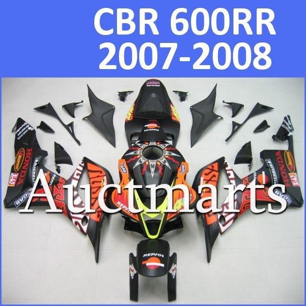 Fit honda 07 08 cbr600rr cbr 600 rr 2007 2008 fairing kit abs plastics d11 h19