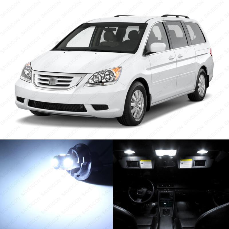 13 x white led lights interior package kit for honda odyssey 2005 - 2010 --