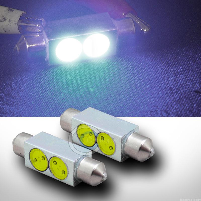 2pc white 41mm festoon 2 1w smd led light bulb interior/door 212 212-2 578 12v