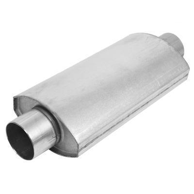 Dynatech muffler split-flow racing steel 3.00" inlet/outlet 19.0" length ea