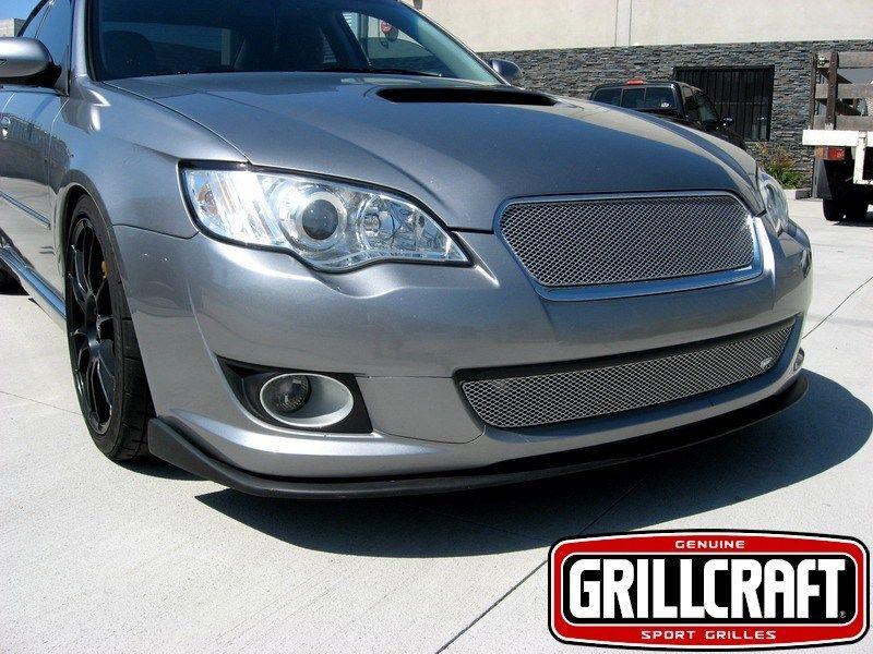 2008-2009 subaru legacy grillcraft full 2pc silver grille insert set mx grills