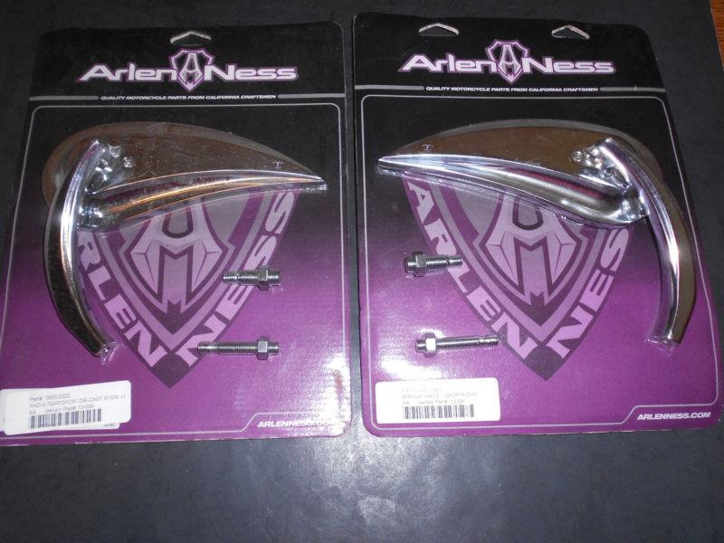 Motorcycle harley arlen ness rad 111 chrome t-drop pair mirrors 