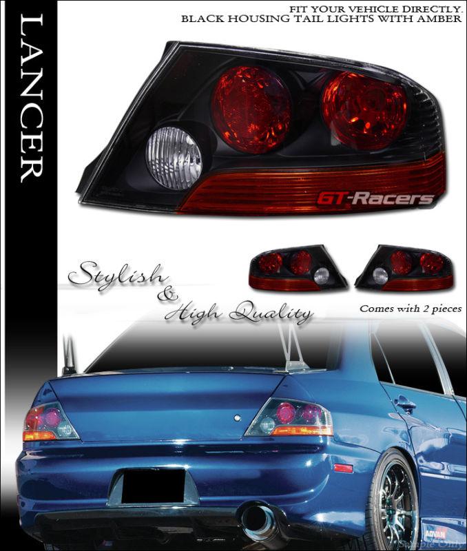 Jdm black altezza tail lights brake lamp 2003-2006 mits lancer evolution evo 8/9