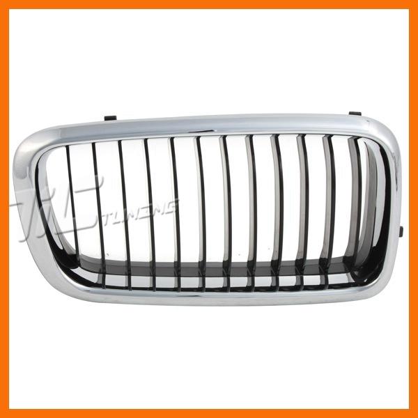 99-01 bmw 740i 740il hood front plastic grille chrome right replacement