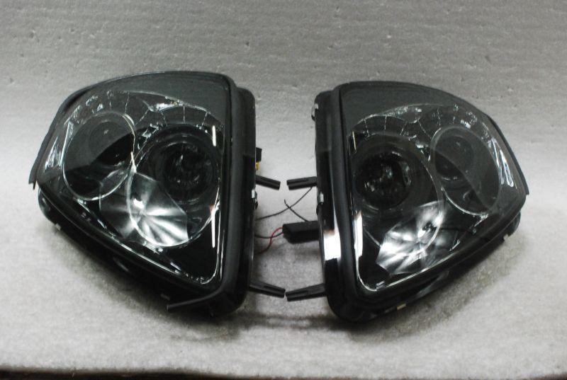 Smoked 00-05 eclipse 2x halo led projector headlights smoke lamp head lights set