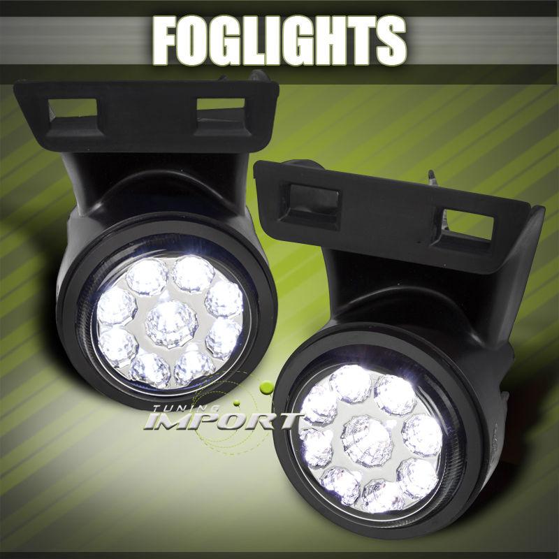 1994-2001 dodge ram pickup left+right black housing led fog driving lights set