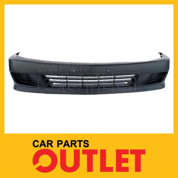 1997-2001 2002 mirage sedan front bumper cover primed black plastic w/o fog hole