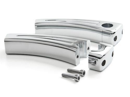 Universal 5.5" chrome motorcycle cruiser chopper handle bar risers (7/8" bar)