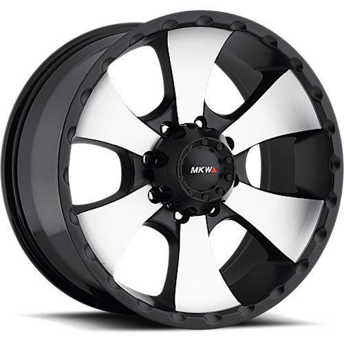 18x9 black machined mkw offroad m19 wheels 6x5.5 +10 chevrolet k-2500 6-lug