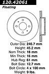 Centric parts 121.42061 front disc brake rotor