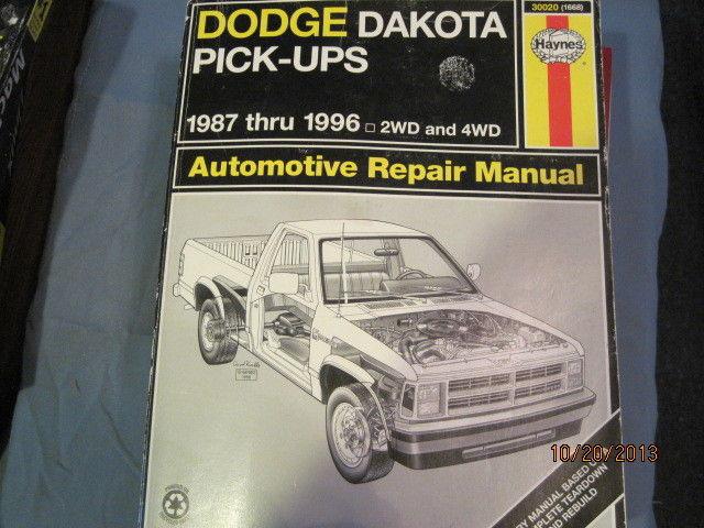 Haynes #30020(1668)(us) dodge dakota pick-up's 1987-96 auto repair manual (used)