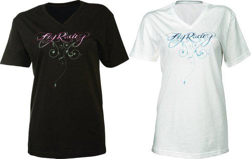 Fly racing womens script v-neck t-shirt 2014