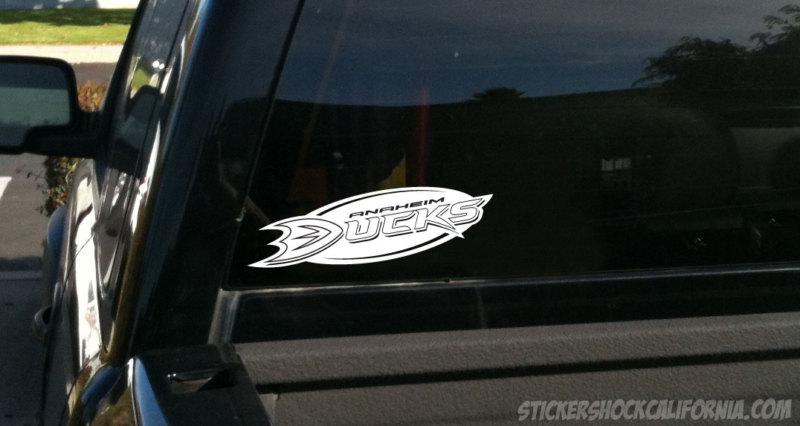 Anaheim ducks white vinyl decal sticker