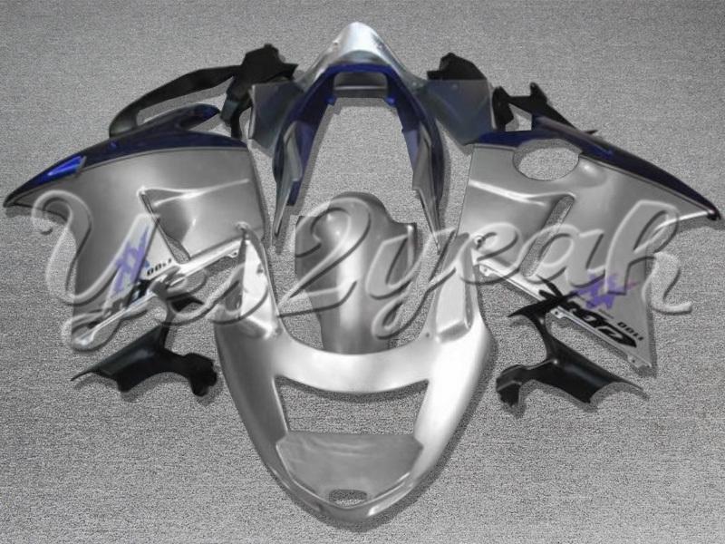 Injection molded fit cbr1100xx blackbird 96-07 blue silver fairing zn897