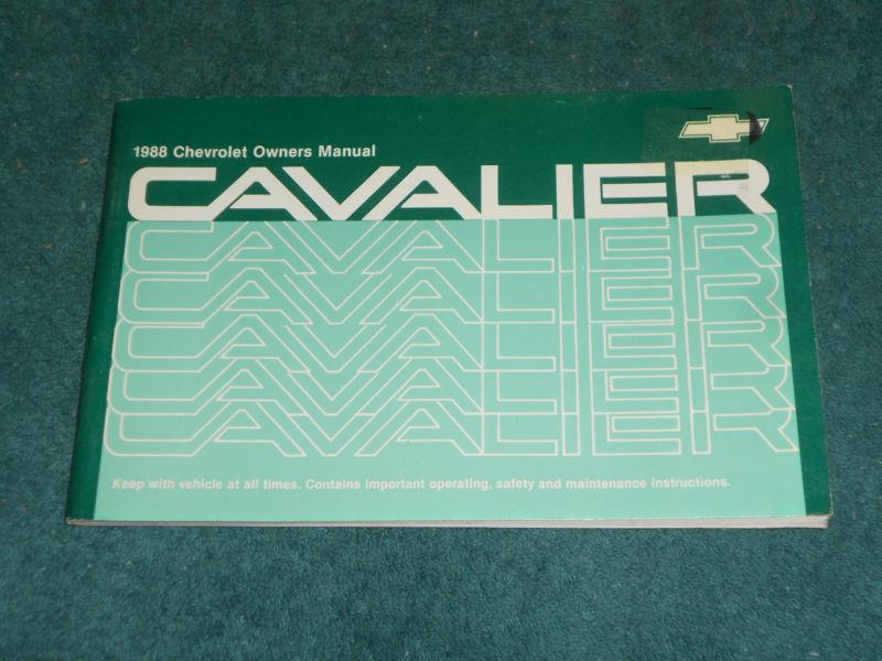 1988 chevrolet cavalier owners manual / original guide book!