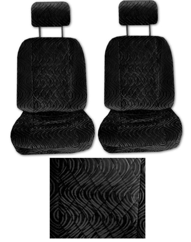 New low back swirled diamond car truck seat covers black #c