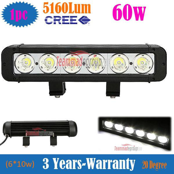 11inch 60w cree led work light bar spot offroad 4wd boat ute driving light flood