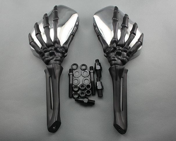 Skull hand skeleton mirrors for honda shadow cbr 600rr rebel vtx vt cb vf