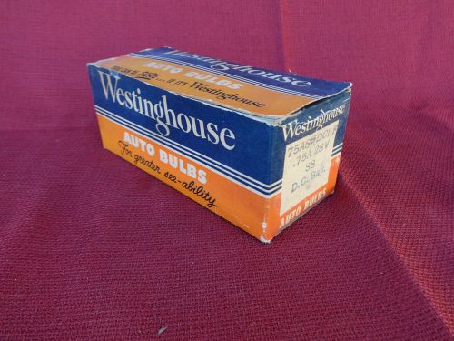 Vintage box westinghouse (5) frosted s8 auto bulbs .75 amp, 28 volt d.c. bay.