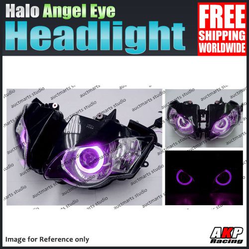 For honda cbr 1000 rr 08-11 09 10 halo angel eye led headlight assembly purpl gs