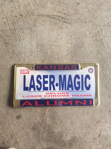 Kansas jayhawks alumni laser chrome gold license plate frame new