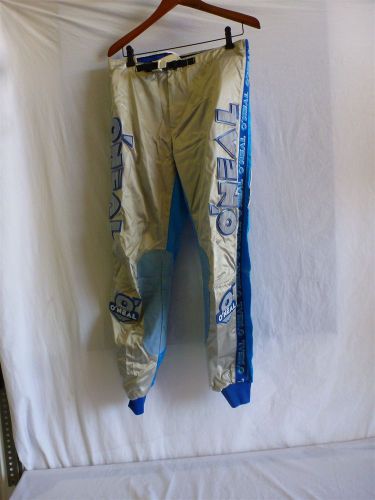 Oneal  bullet motor cross riding pants with pads u.s. size 34  blue and silver