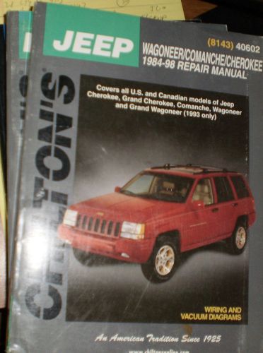 Jeep wagoneer,conanche,cherokee 1984-98 repair manual