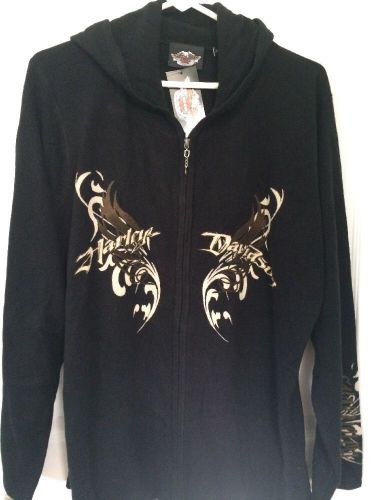 Harley-davidson women&#039;s super soft hoodie sweater 2w nwt black