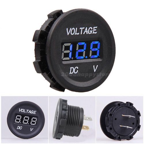 12v 24v waterproof car motorcycle blue led digital display voltmeter volt hysg