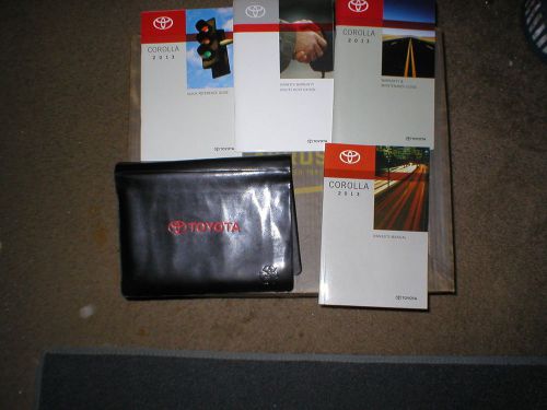 2013 toyota corolla owners manual with supplements and cover case