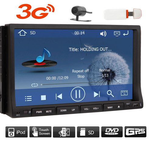 Car gps wince stereo in-dash 7&#034; dvd player bluetooth ipod free 3g dongle camera