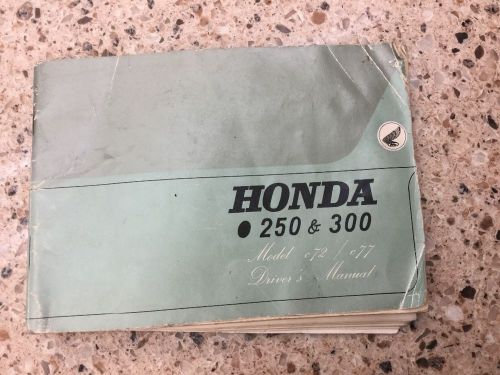 Vintage honda motorcycle driver&#039;s manual 250 300 model c72 c77 owner&#039;s