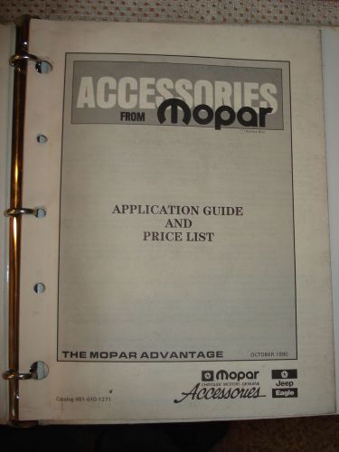 1987-1991 jeep accessories catalog book original list book wrangler cherokee