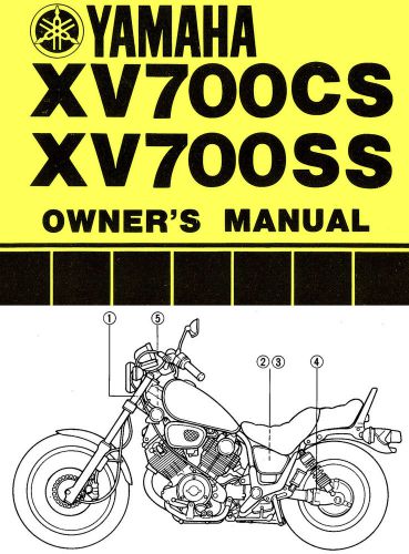 1986 yamaha xv700 virago 700 motorcycle owners manual -xv 700-xv700cs-xv700ss