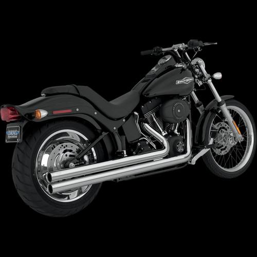 Vance & hines big shots long, chrome for harley 1986-2011 harley softail