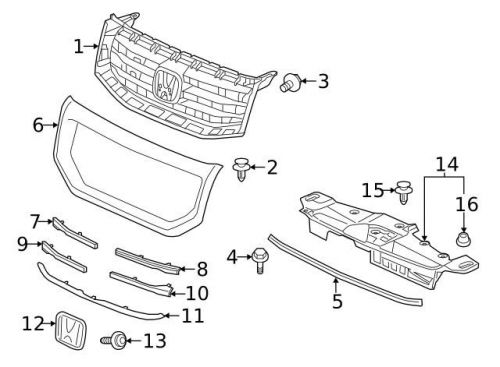 Genuine 2009-2015 honda pilot grille screw 93913-141j0