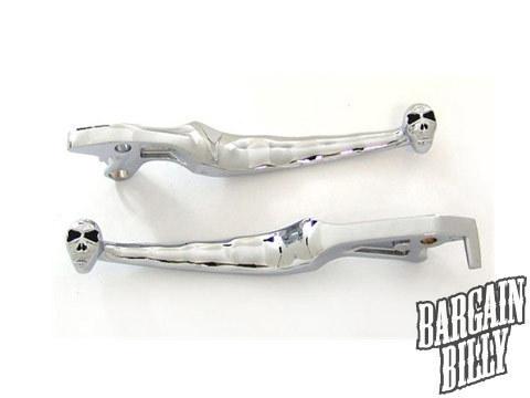 Motorcycle chrome skull hand levers clutch + brake for suzuki boulevard s50 c90