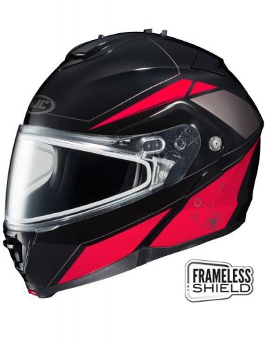 Hjc is-max 2 elemental snow helmet w/dual frameless shield red/black