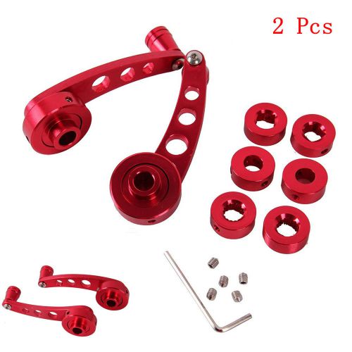 2x 120mm red aluminum car left right window door crank handles winders universal