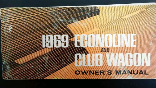 1969 ford econoline and club wagon van owners manual